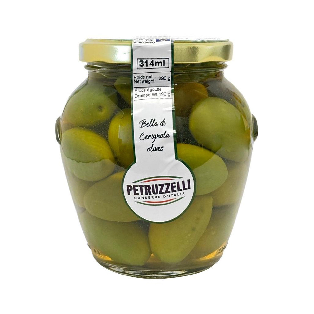 Bella di Cerignola Green Olives in Brine, 314ml