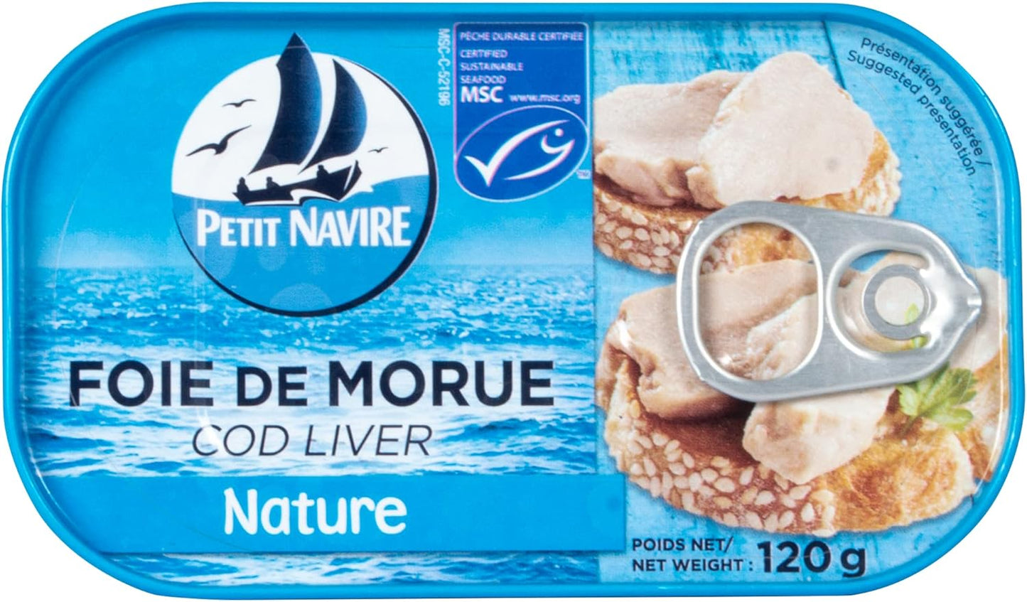 Petit Navire Plain Cod Liver, 120 Grams