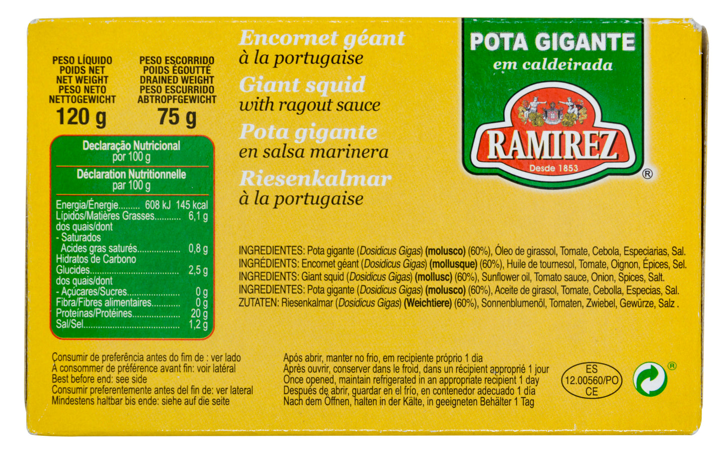 Ramirez giant squid with ragout sauce, 120 g