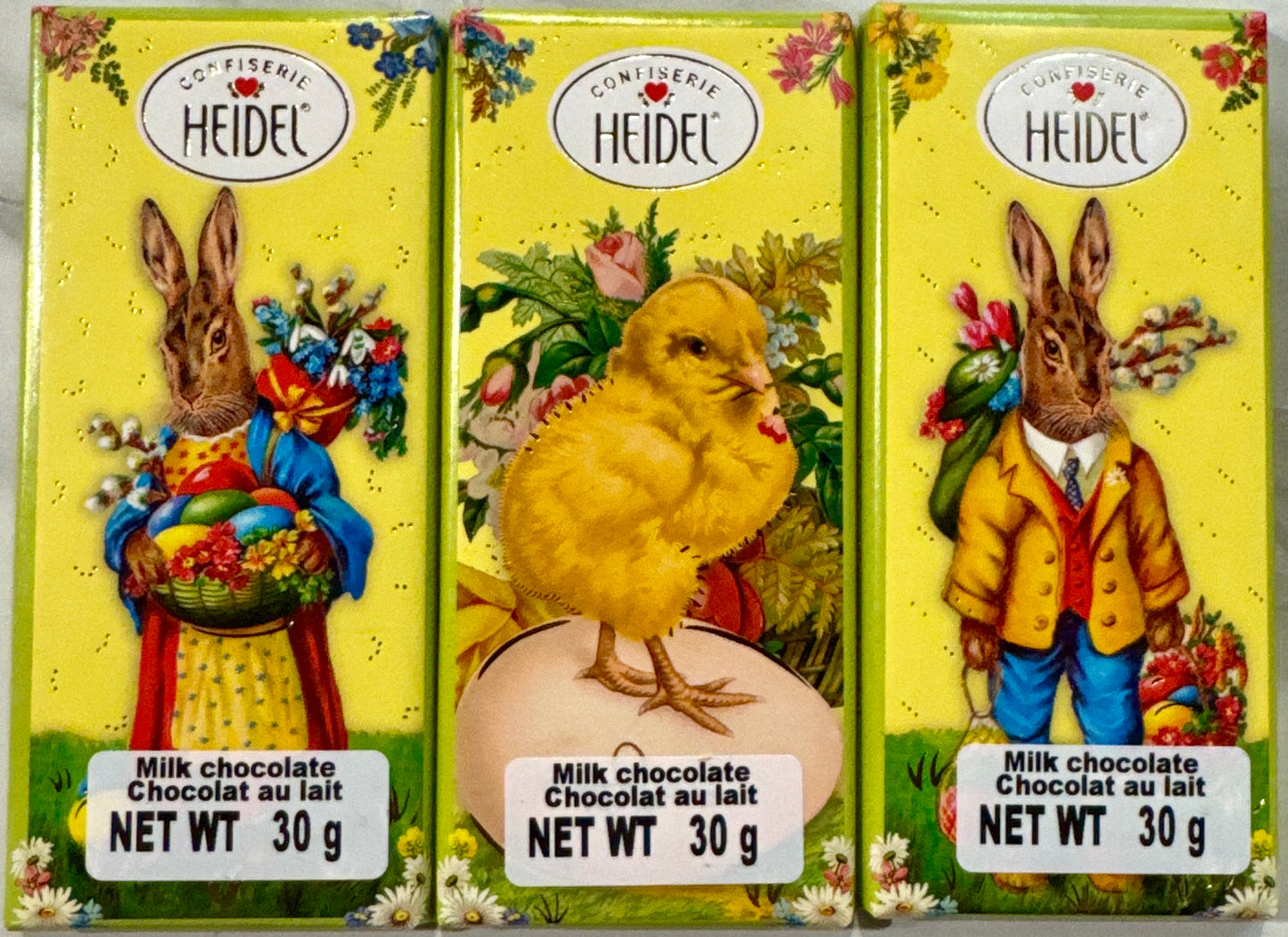 Spring Edition Milk Chocolate Minis by Heidel – Cute Easter-Themed Treats (30g Each)