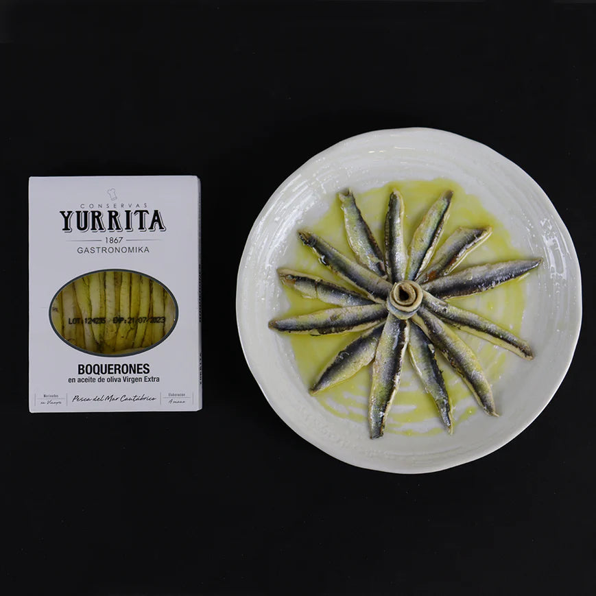 Yurrita "Boquerones" White Anchovies in Extra Virgin Olive Oil 90g tray