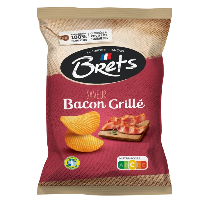 Grilled Bacon Flavored Ribbed Brets Chips