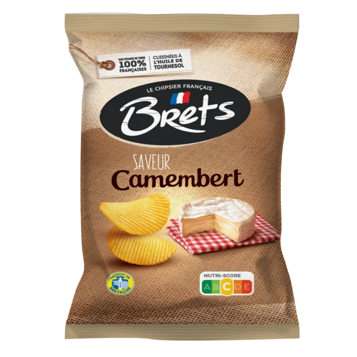 Camembert-flavored wavy Brets potato chips