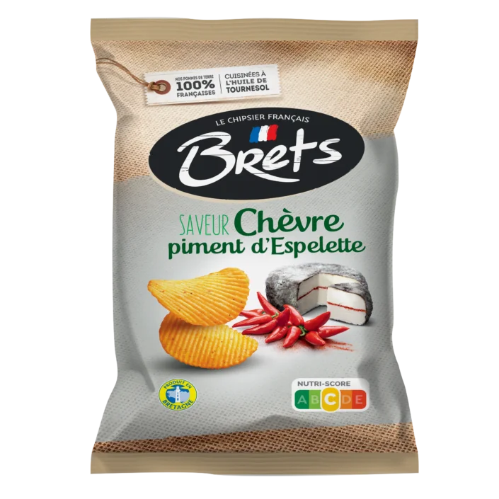 Brets wavy chips with goat cheese and Espelette pepper flavor