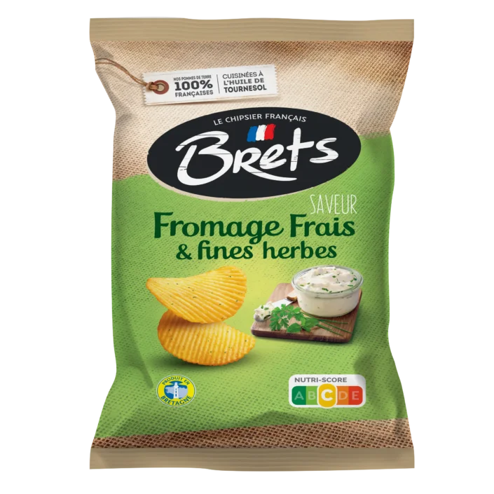 Brets wavy crisps with cream cheese & herb flavor