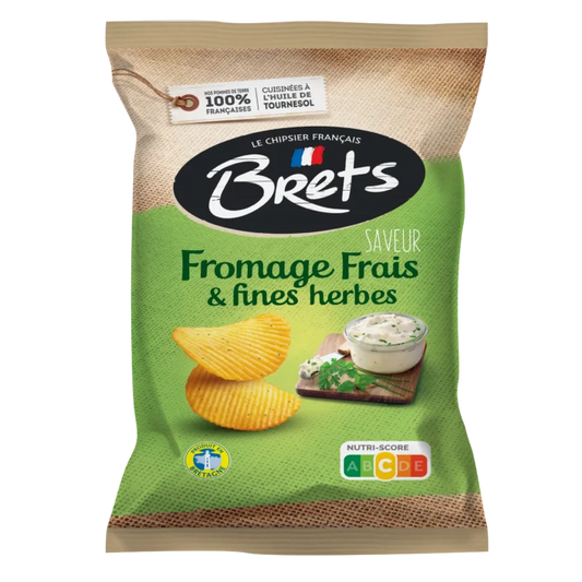 Brets wavy crisps with cream cheese & herb flavor