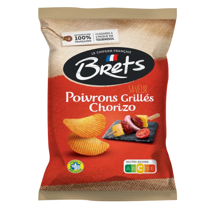 Ribbed Brets Chips with Roasted Pepper and Chorizo Flavor