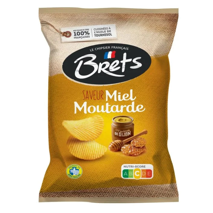 Brets wavy potato chips, honey mustard flavor