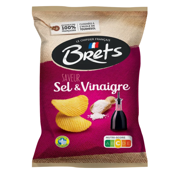 Brets wavy salt & vinegar flavor chips
