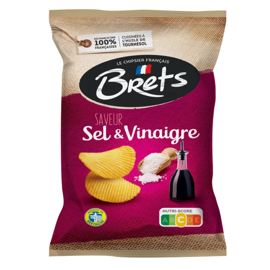 Brets wavy salt & vinegar flavor chips