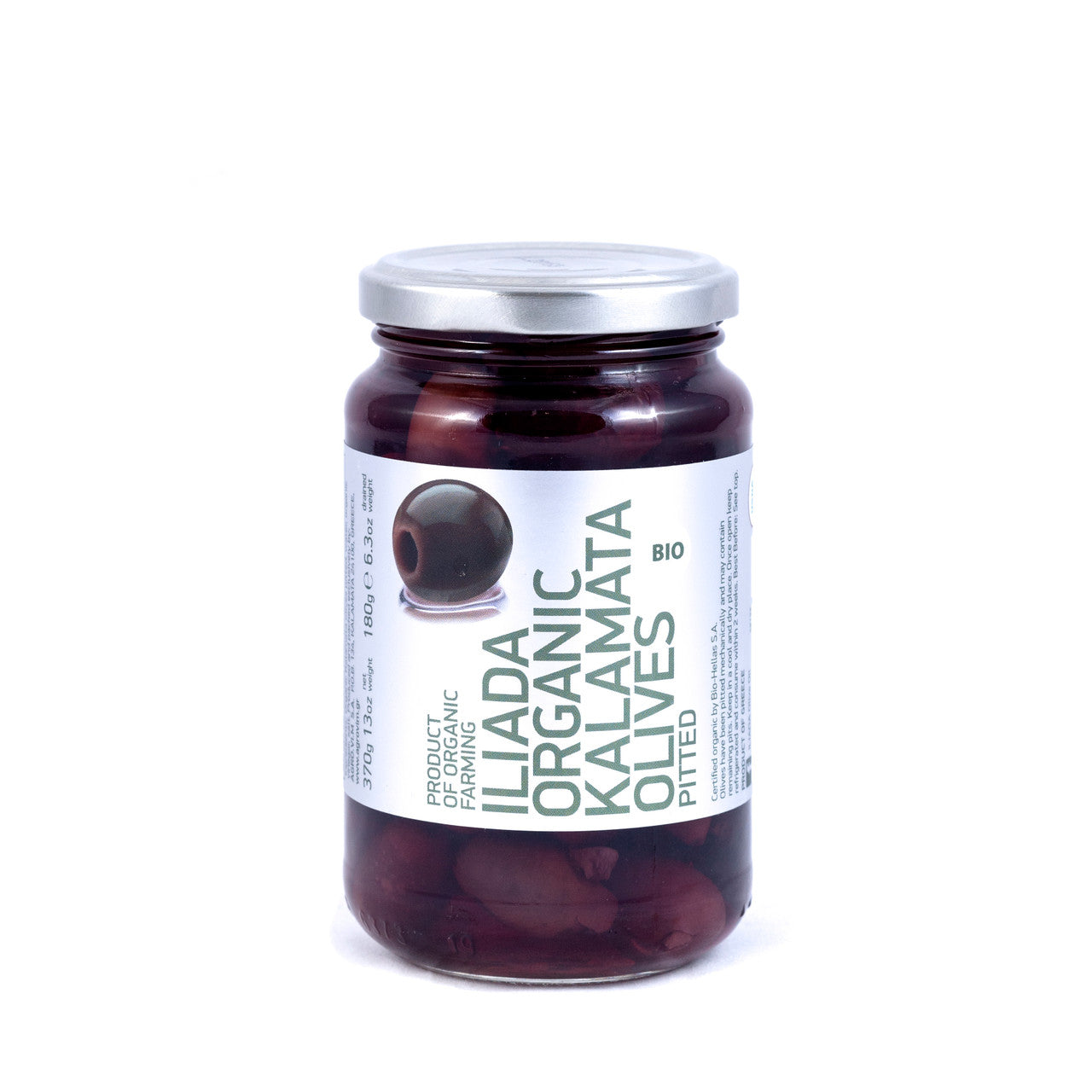Iliada Organic Pitted Kalamata Olives 370g Glass Jar