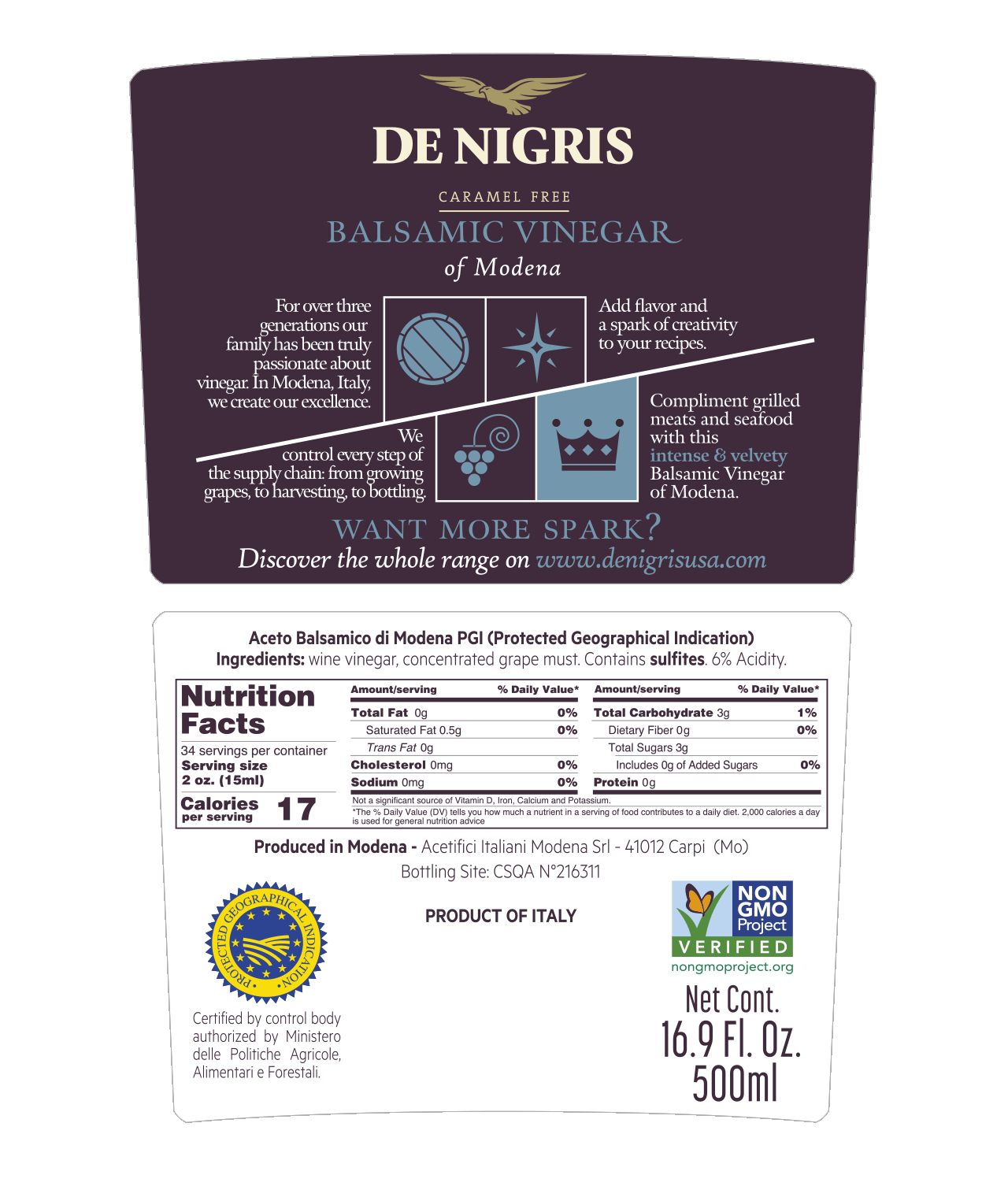 Round & Velvety Balsamic Vinegar of Modena - Medium density