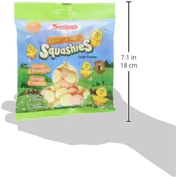 Squashies, Soft & Chewy Marshmallow Easter Candy, Orange and Pineapple Flavour, 160 grams
