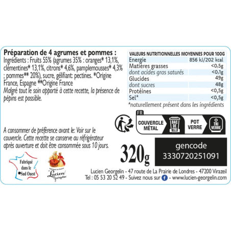 Preparation of 4 citrus fruits - 320ml