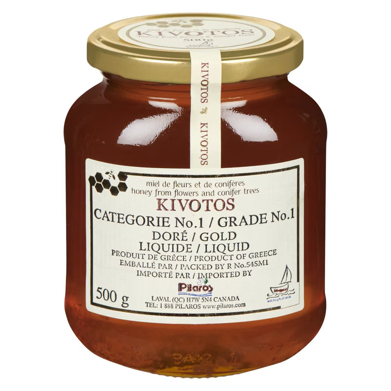 Kivotos Honey from Flowers and Conifer Trees Gold Liquid