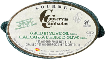 Squid in olive oil - Conservas de Cambados, 111g cans