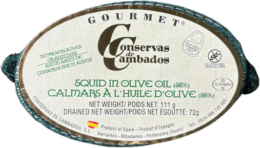 Squid in olive oil - Conservas de Cambados, 111g cans