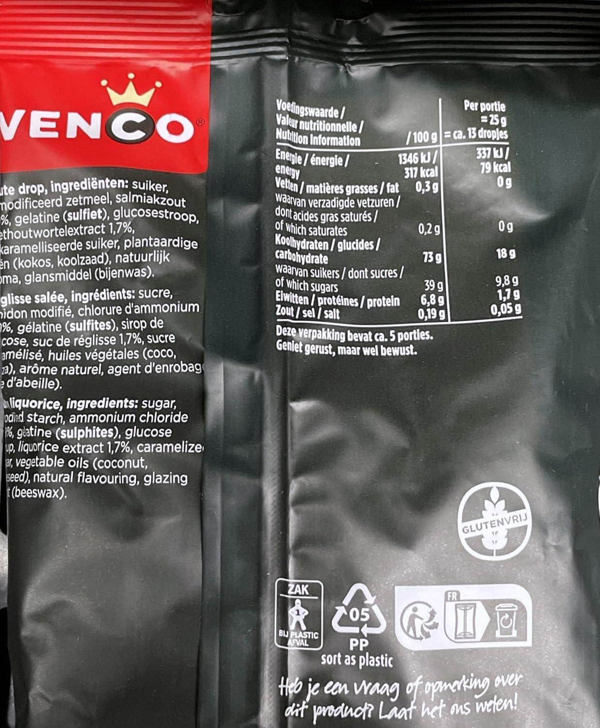 Venco Dubbel Zout I Double Salt Licorice the Dutch Classic I 120g 4.23 ounce