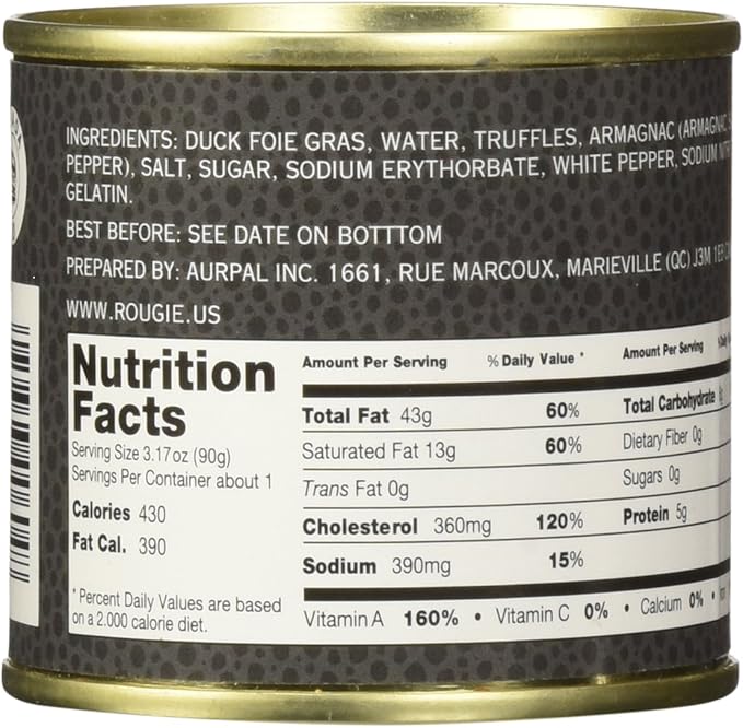Rougie Foie Gras with Truffles Fully Cooked, 3.17 oz