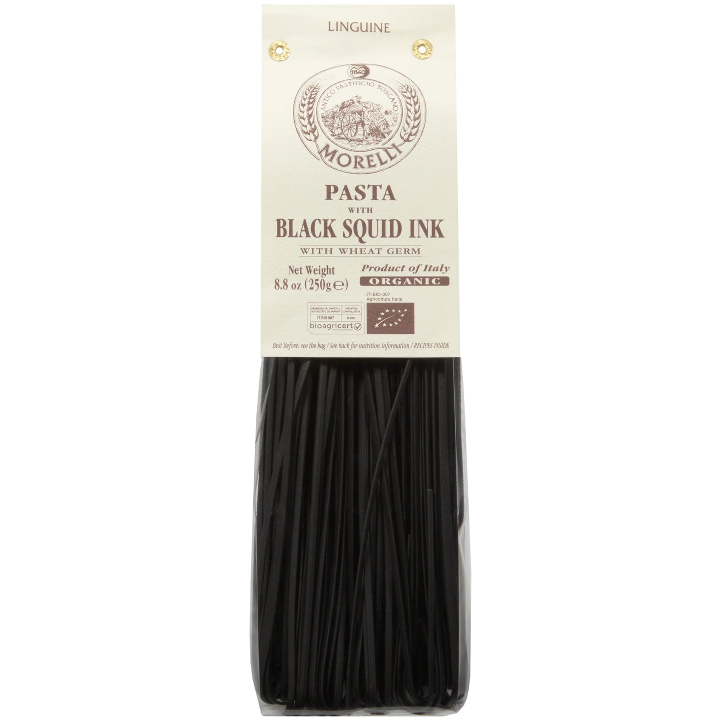 Organic Linguine Pasta with Squid Ink 8.8oz/250g