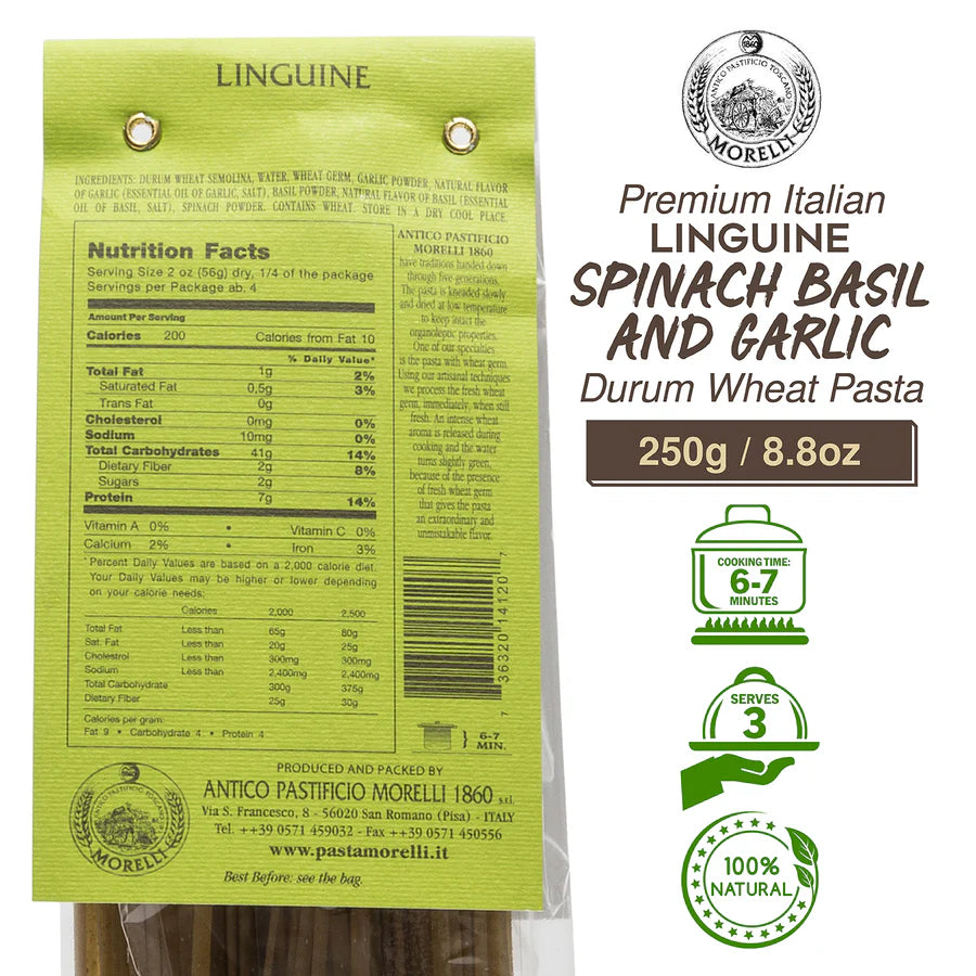 Aglio e Basilico Garlic and Basil Linguine, 8.8oz (250g)