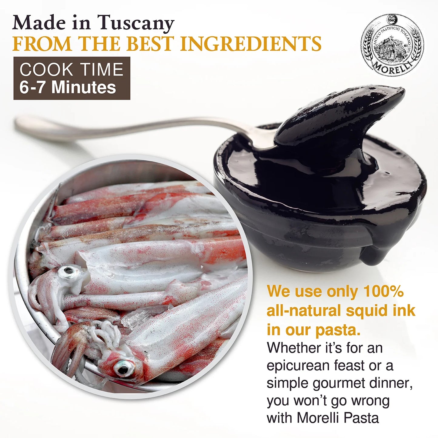 Organic Linguine Pasta with Squid Ink 8.8oz/250g