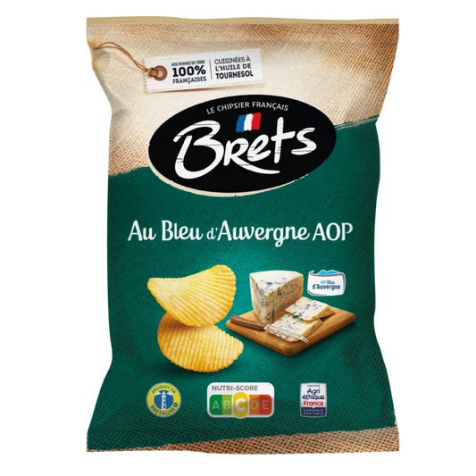 Brets wavy potato chips with Auvergne blue cheese AOP flavor