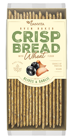 Wheat flat bread with olives and garlic