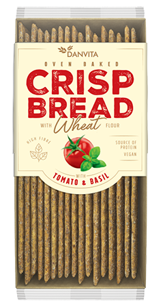 Wheat flat bread with tomatoes and basil