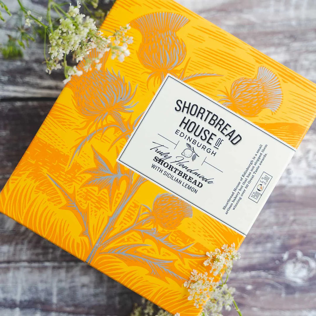 150g Box of Truly Handmade Mini Shortbread Biscuits with Mediterranean Lemon