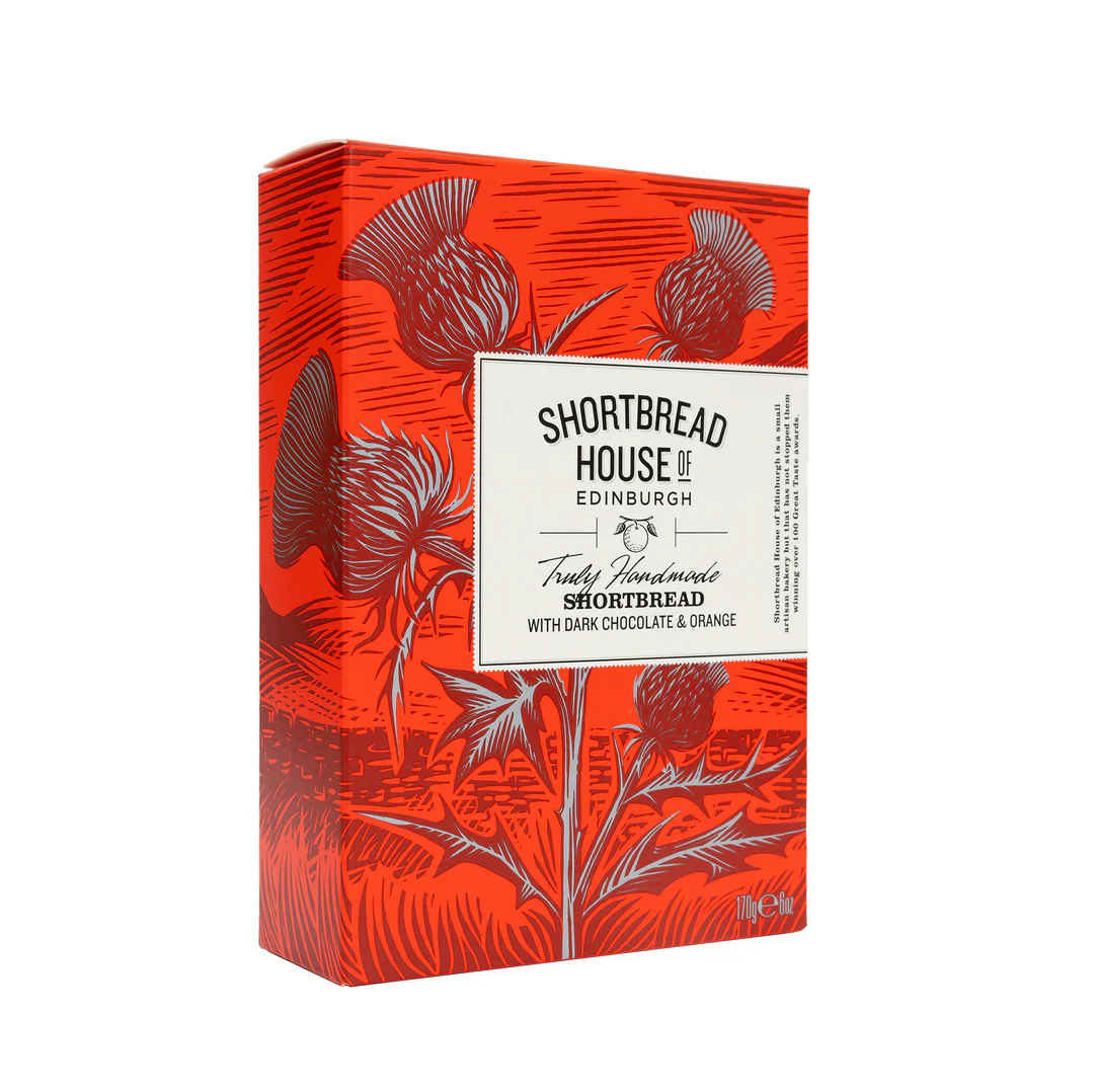 170g Box of Truly Handmade Shortbread Fingers with Dark Chocolate & Orange