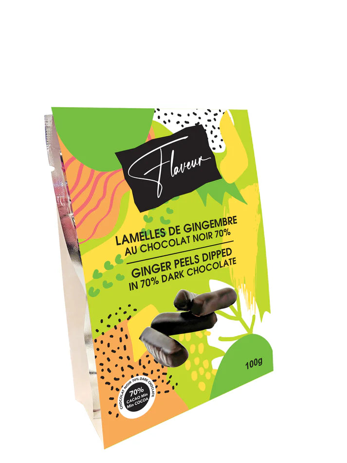 Ginger Peels dipped in 70% Dark Chocolate