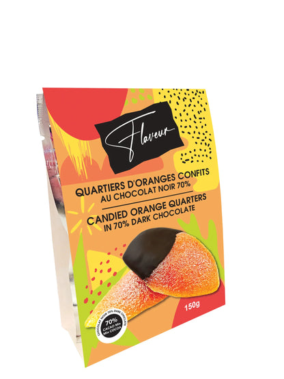 Candied Orange Quarters in 70% Dark Chocolate