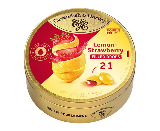 Double Fruit Drops – Lemon with Strawberry Filling, 175g