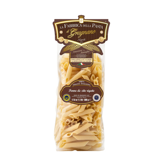The Gragnano Pasta Factory Penne “de zite” rigate PGI