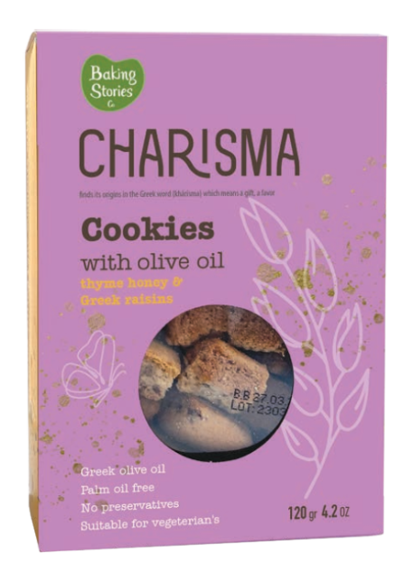 Cookies with Greek Olive oil , thyme honey and Greek raisins