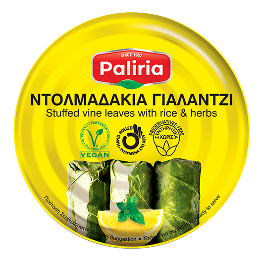 Dolmas, stuffed vine leaves with rice & herbs