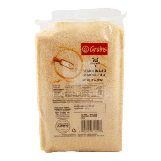 Semolina #3 Coarse 2Lbs by O'Grains 908g